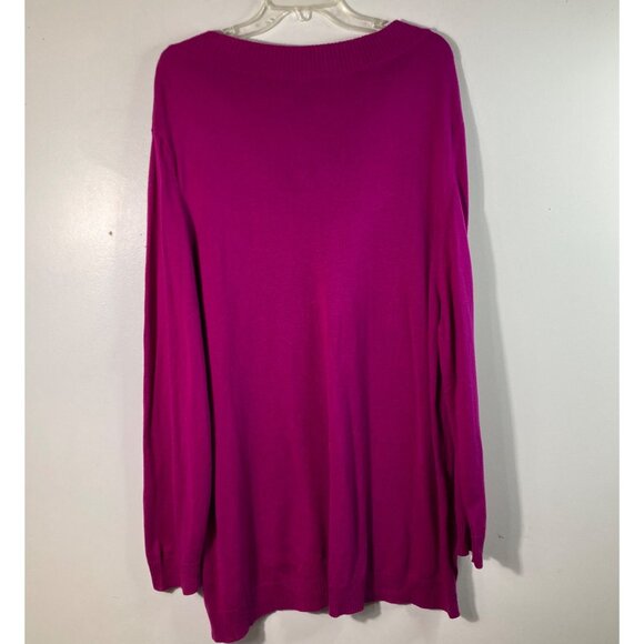 Katherine Barclay Cashmere Blend Sweater Magenta Pink 3X - Picture 2 of 7